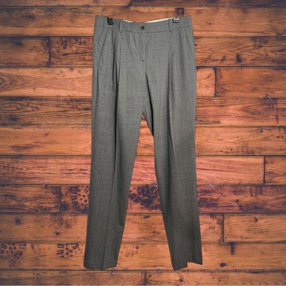 5 for $25🔥Michael Kors Wool Blend Grey Cuffed Hem Trouser Pants Size 6 - Picture 1 of 6